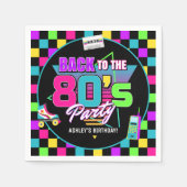 Neon 80er Retro Glow Throwback Birthday Napkins Serviette (Vorderseite)