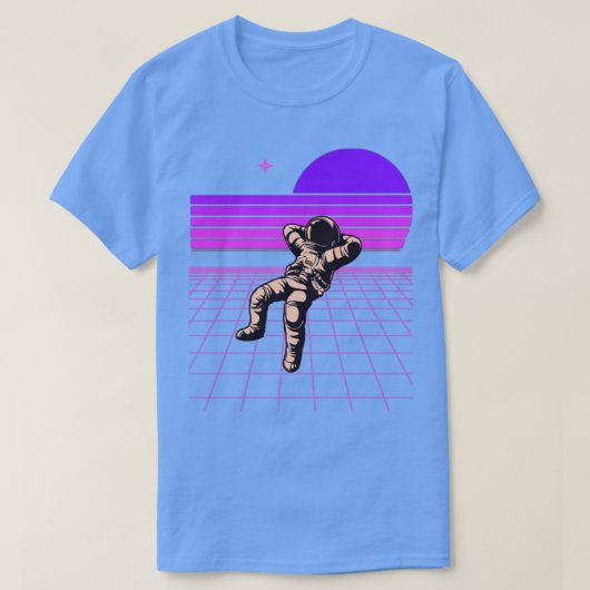 Neon 80er Retro Spaceman Design T-Shirt (Design vorne)