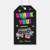 Neon 80's Birthday Party Fvor Tag Geschenkanhänger (Vorderseite)