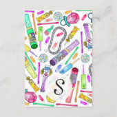 Neon 80's Retro Funny Candy Pattern Begleitkarte (Rückseite)