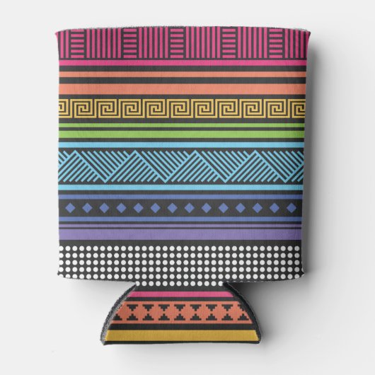 Neon 80ties Aztec Tribal Andes Pattern Dosenkühler (Vorderseite)