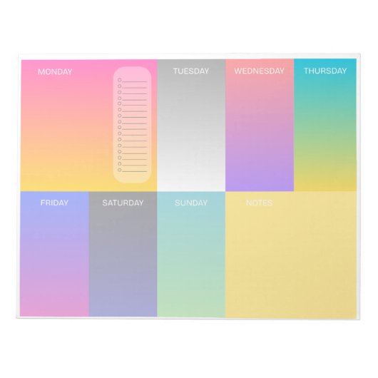 Neon 8x11 Notebook Notizblock (Vorderseite)