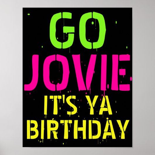 Neon 90er Hip Hop Geburtstagsparty Poster (Vorne)