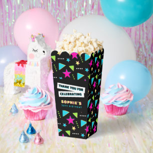 Neon 90er Retro-Geburtstagsfeier Danke Popcorn Geschenkschachtel