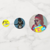 Neon 90er Retro Hip Hop House Party Farbiges Foto Konfetti (Vorderseiten)