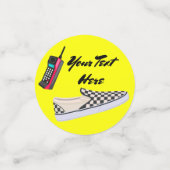 Neon 90er Retro Hip Hop House Party Farbiges Foto Konfetti (Klein Vorderseite)