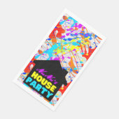 Neon 90er Retro Hip Hop Theme House Party Serviette (Ecke)