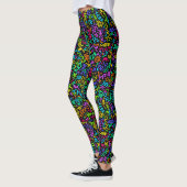 Neon 90er Squiggle Scribbles Nahtloses Muster Leggings (Links)