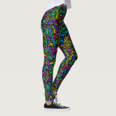 Neon 90er Squiggle Scribbles Nahtloses Muster Leggings (Rechts)