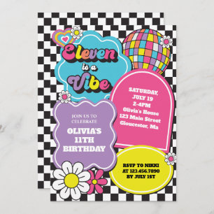 Neon 90s Retro Eleven ist ein Vibe 11. Geburtstag Einladung
