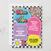 Neon 90s Retro Nine ist ein Vibe 9. Geburtstag Einladung (Vorderseite)