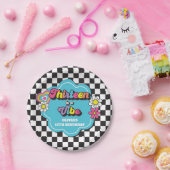 Neon 90s Retro Thirteen ist ein Vibe 13. Geburtsta Pappteller (Party)