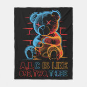 Neon ABC Teddy Bear Fleecedecke (Vorderseite)