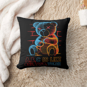 Neon-ABC-Teddybär Kissen