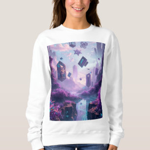 Neon-Abgrund des Data-River Kollektivs Sweatshirt