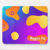 Neon Abstract Design mit Namen Mousepad (Vorne)