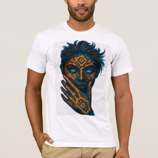 Neon Abstract Face T-Shirt (Vorderseite)
