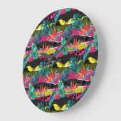 Neon Abstract Tropical Texture Pattern Große Wanduhr (Winkel)