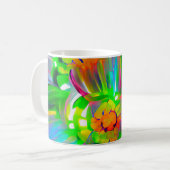 Neon Abstrakt Daisis mit Vivid Colors Kaffeetasse (Vorderseite Links)