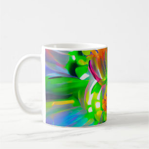 Neon Abstrakt Daisis mit Vivid Colors Kaffeetasse