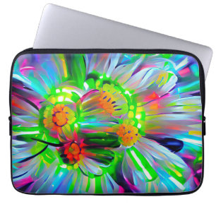 Neon Abstrakt Daisis mit Vivid Colors Laptopschutzhülle