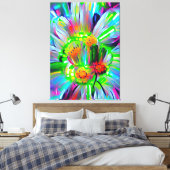 Neon Abstrakt Daisis mit Vivid Colors Leinwanddruck (Insitu (Schlafzimmer))