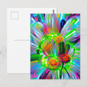 Neon Abstrakt Daisis mit Vivid Colors Postkarte (Vorne/Hinten)
