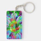 Neon Abstrakt Daisis mit Vivid Colors Schlüsselanhänger (Rückseite)