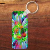 Neon Abstrakt Daisis mit Vivid Colors Schlüsselanhänger (Rückseite)