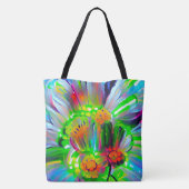 Neon Abstrakt Daisis mit Vivid Colors Tasche (Rückseite)