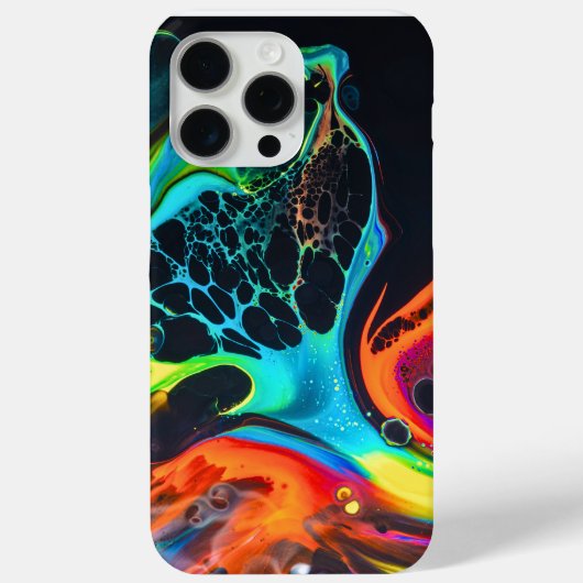 Neon Abstrakt Fluid Art Phone Case (Rückseite)