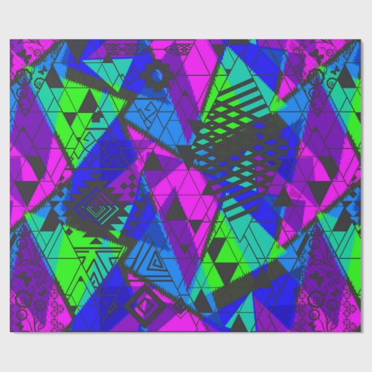 Neon abstrakt . geschenkpapier (Flach)