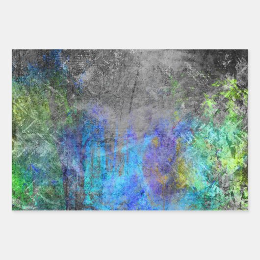 Neon Abstrakt Geschenkpapier Set (Vorderseite 3)