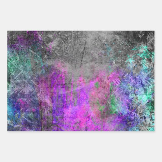 Neon Abstrakt Geschenkpapier Set (Vorderseite 2)