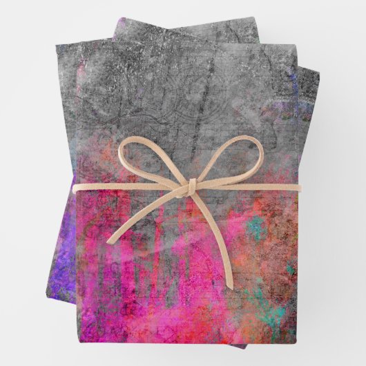 Neon Abstrakt Geschenkpapier Set (Beispiel)