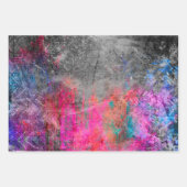 Neon Abstrakt Geschenkpapier Set (Vorderseite)