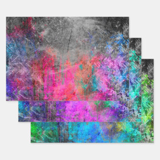 Neon Abstrakt Geschenkpapier Set