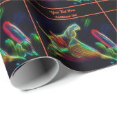 Neon Abstrakt Lily Blume Personalisiert Geschenkpapier (Rolleneckpunkt)