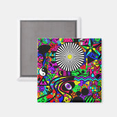 Neon Abstrakt Magnet (Vorderseite/Rückseite)