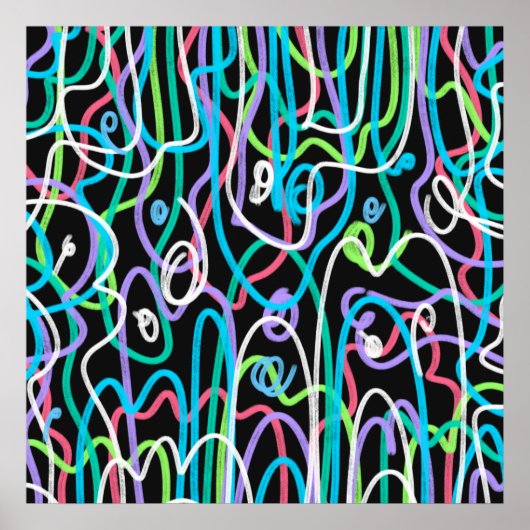 Neon Abstrakt Painting Poster (Vorne)