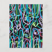 Neon Abstrakt Painting Postkarte (Vorderseite)
