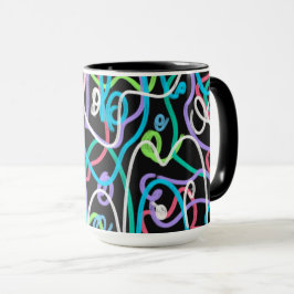 Neon Abstrakt Painting Tasse