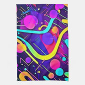 Neon Abstrakt Shape Art Geschirrtuch (Vertikal)