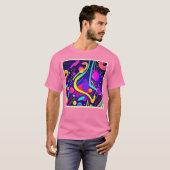 Neon Abstrakt Shape Art T-Shirt (Vorne ganz)