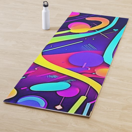Neon Abstrakt Shape Art Yogamatte (Beispiel)