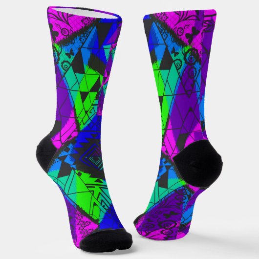 Neon abstrakt . socken (Gewinkelt)