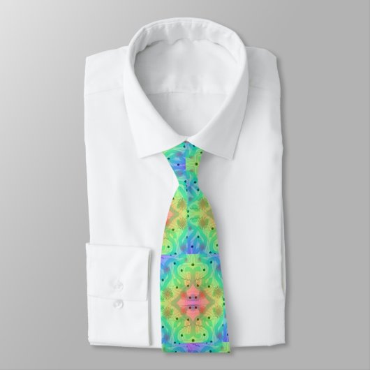 Neon Abstrakt Sternexplosion Neck Tie Krawatte (Gebunden)