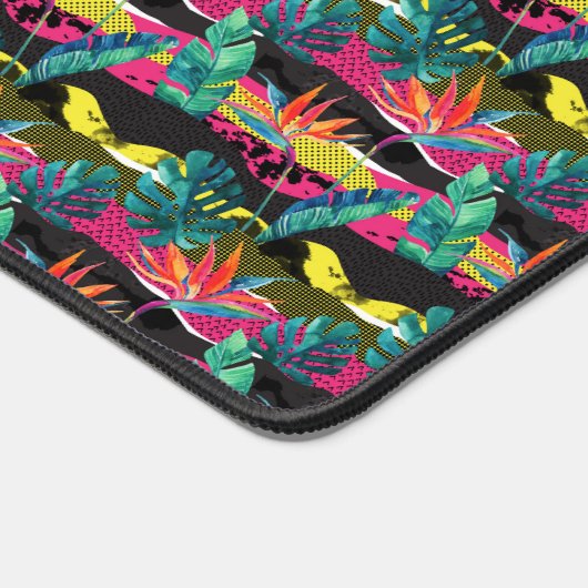 Neon Abstrakt Tropical Texture Pattern 2 Schreibtischunterlage (Ecke)