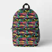 Neon Abstrakt Tropical Texture Pattern Bedruckter Rucksack (Vorderseite)