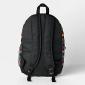 Neon Abstrakt Tropical Texture Pattern Bedruckter Rucksack (Rückseite)